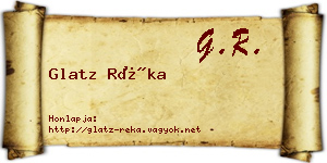 Glatz Réka névjegykártya
